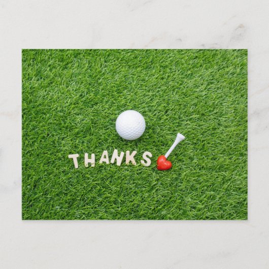 Golf Danke Karte mit Golfball und Dank Liebe (Vorderseite)