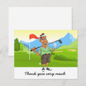 Golf Danke Karte mit Golfer auf Grün (Vorne/Hinten)