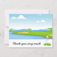 Golf Danke Karte mit Golfer auf Grün