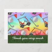 Golf Danke Karte mit Karren und Flagge (Vorne/Hinten)
