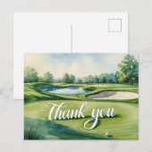 Golf Danke-Text auf Putting Green Postkarte (Vorne/Hinten)