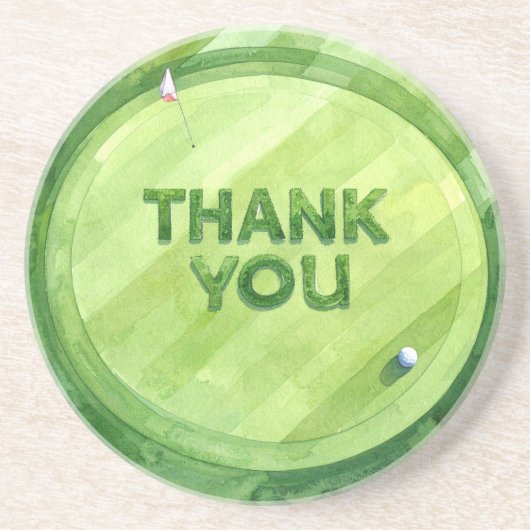 Golf Danke Untersetzer | Eleganter Golfplatz (Vorne)