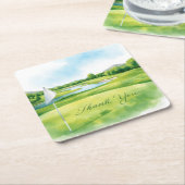 Golf Danke Untersetzer | Eleganter Golfplatz (angewinkelt)