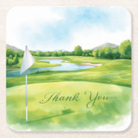 Golf Danke Untersetzer | Eleganter Golfplatz