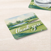 Golf Danke Untersetzer | Eleganter Golfplatz (angewinkelt)