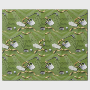Golf Danke Wort auf Putting Green Geschenkpapier