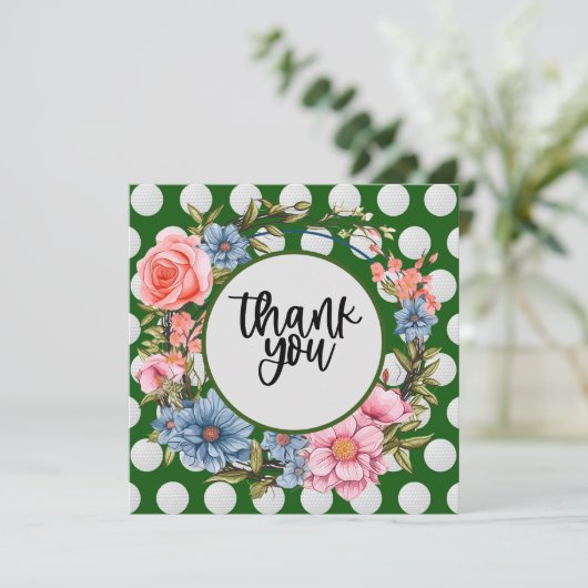 Golf Dankeschön Karte (Stehend Vorderseite)