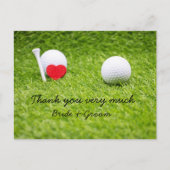 Golf Dankeschön Karte für Golfer Hochzeit (Vorderseite)