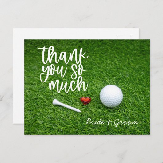 Golf Dankeschön Karte für Golfer Hochzeit (Vorne/Hinten)