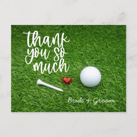 Golf Dankeschön Karte für Golfer Hochzeit (Vorderseite)