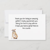 Golf Dankeschön Karte für Golfer mit Karren und Ba (Rückseite)