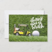 Golf Dankeschön Karte für Golfer mit Karren und Ba