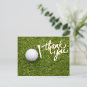 Golf Dankeschön Karte mit Golf Ball Tee (Stehend Vorderseite)