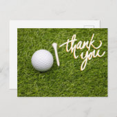 Golf Dankeschön Karte mit Golf Ball Tee (Vorne/Hinten)