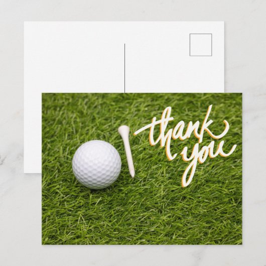 Golf Dankeschön Karte mit Golf Ball Tee (Vorne/Hinten)