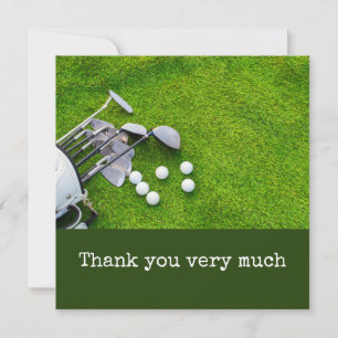Golf Dankeschön Karte mit Golf Club Ball Tasche