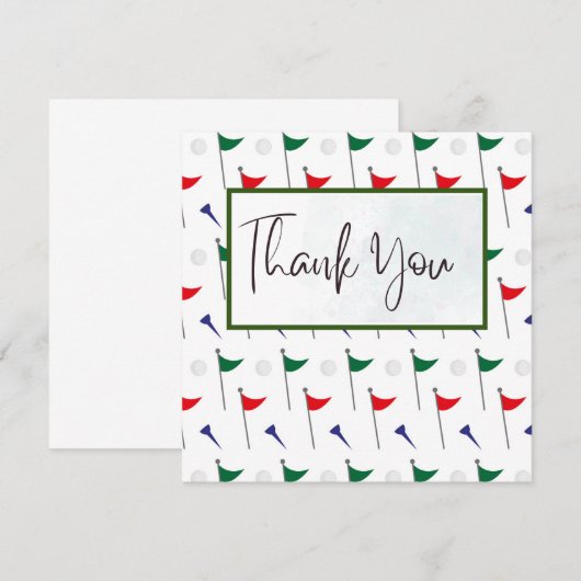 Golf Dankeschön Karte mit Golf Flagge (Vorne/Hinten)