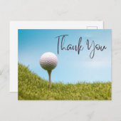 Golf Dankeschön Karte mit Golfball auf Abschlag (Vorne/Hinten)