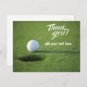 Golf Dankeschön Karte mit Golfball neben Loch (Vorne/Hinten)