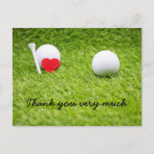 Golf Dankeschön Karte mit Golfball und Herz Liebe (Vorderseite)