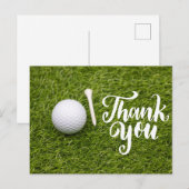Golf Dankeschön Karte mit Golfball und Tee grün (Vorne/Hinten)