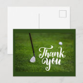 Golf Dankeschön Karte mit Golfbügeleisen auf grün (Vorne/Hinten)