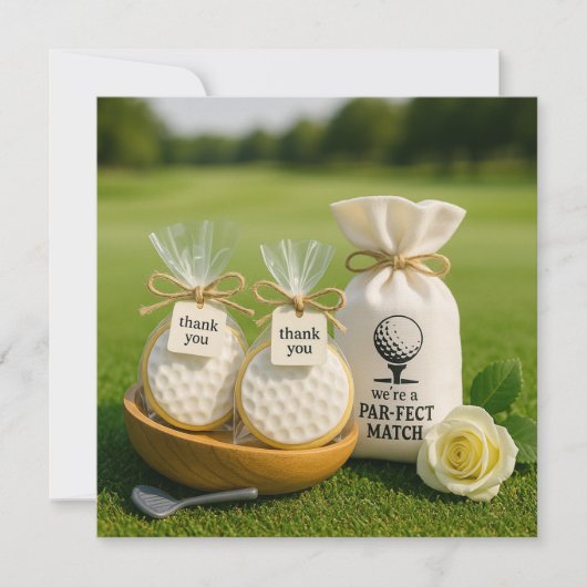 Golf Dankeschön Karte mit Golfgeschenken Souvenirs (Vorderseite)