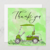 Golf Dankeschön Karte mit Golfwagen Aquarell (Vorne/Hinten)