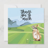 Golf Dankeschön Karte mit Golfwagen Aquarell (Vorderseite)