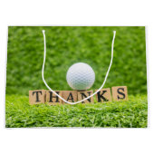 Golf-Dankeskarte mit Golfball auf Tee Große Geschenktüte (Vorderseite)