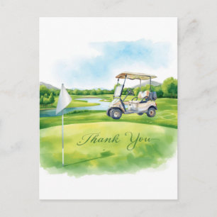 Golf-Dankeskarten-Golfplatz-Aquarell Postkarte