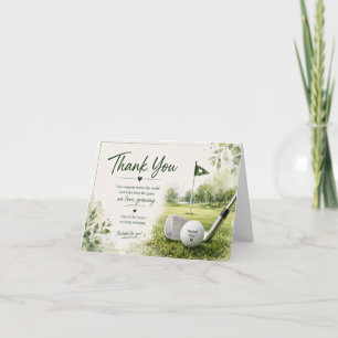 Golf-Dankeskarten mit Golfball auf grünem Gras Dankeskarte