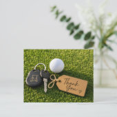 Golf-Dankeskarten mit Golfschläger-Balltasche  Postkarte (Stehend Vorderseite)