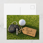 Golf-Dankeskarten mit Golfschläger-Balltasche  Postkarte (Vorne/Hinten)