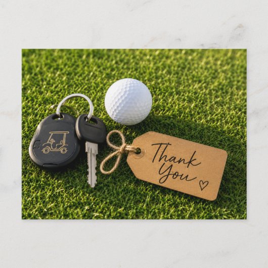 Golf-Dankeskarten mit Golfschläger-Balltasche  Postkarte (Vorderseite)
