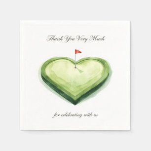 Golf Danksagungstext auf Golfplatz-Aquarell Serviette