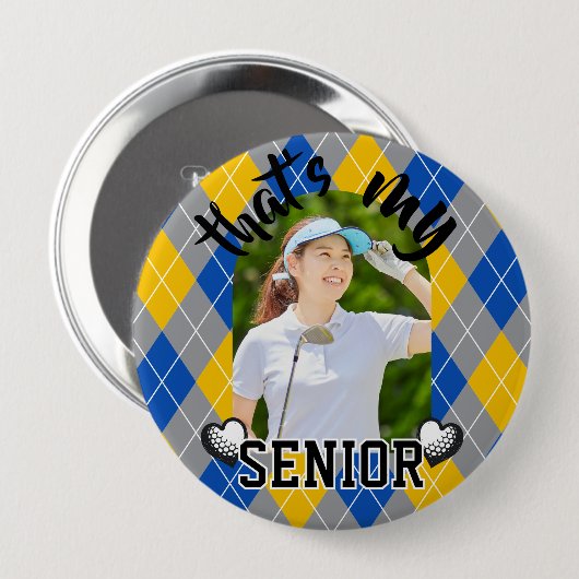 Golf Das ist mein Senior Player Blue Yellow Button (Vorne & Hinten)