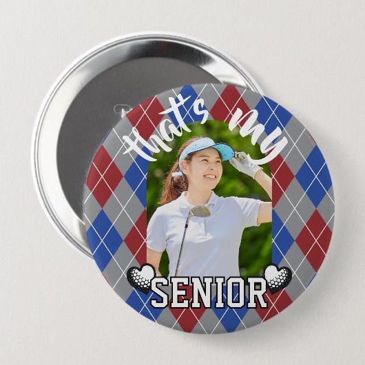Golf Das ist mein Senior-Spieler Red Blue Button (Vorne & Hinten)