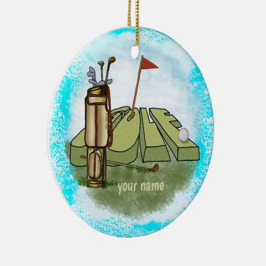 Golf Day-Dekoration Keramik Ornament (Rechts)