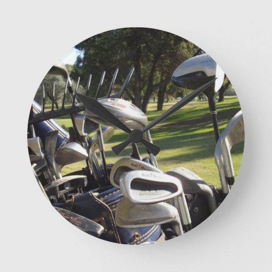 Golf Day Out Runde Wanduhr (Vorderseite)