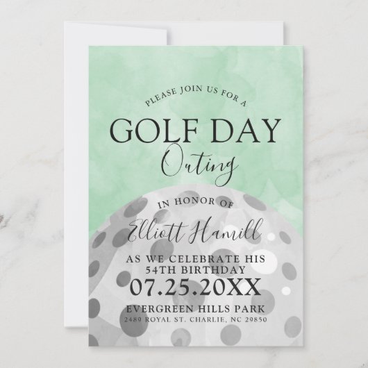 Golf Day Outing | Golf Themed Green Einladung (Vorderseite)