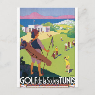 Golf de La Soukra Tunis Vintage Reiseposter Postkarte