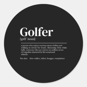 Golf Definition Women Men Golf Player Runder Aufkleber