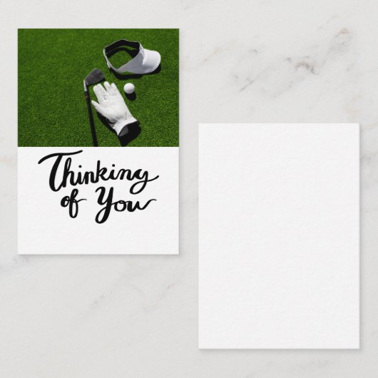 Golf Denken Sie an grünes Gras Mitteilungskarte (Vorne/Hinten)