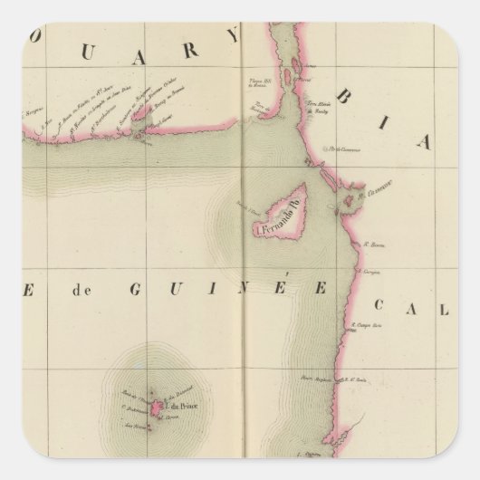 Golf der Guinea 36 Quadratischer Aufkleber (Vorderseite)