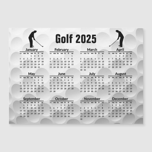 Golf Design 2025 Kalender Magnetkarte (Vorderseite)