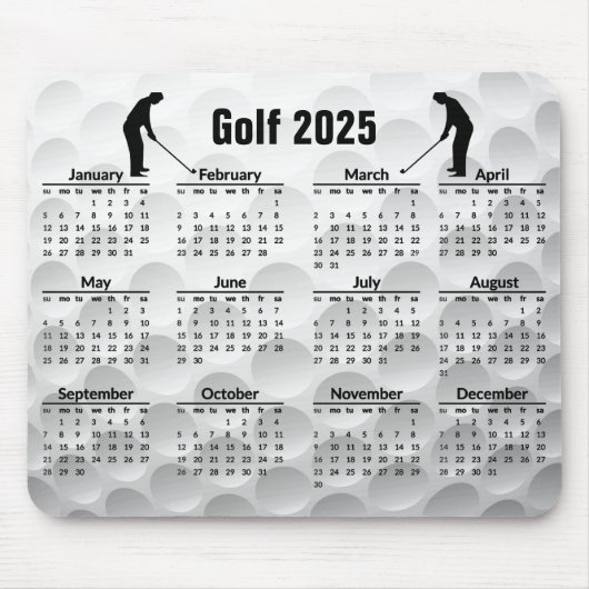 Golf Design 2025 Kalender Mousepad (Vorne)