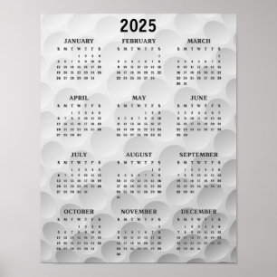 Golf Design 2025 Kalender Poster