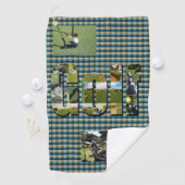 Golf Design auf grünem Tartan, Golfhandtuch (Insitu)