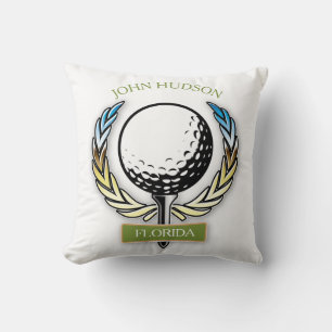 Golf-Design mit Kranz-Monogramm-Vorlage Kissen
